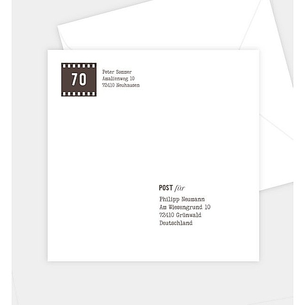 Briefumschlag Filmklassiker, Briefumschlag spitz (155 x 155mm)