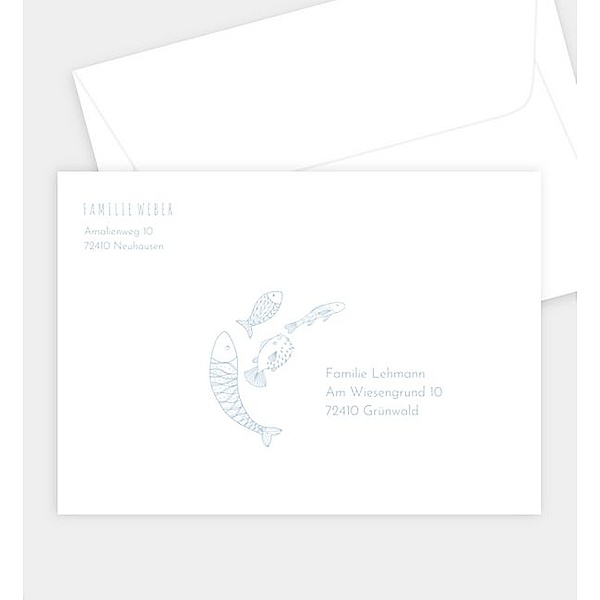 Briefumschlag Fischschwarm, B6 Briefumschlag gerade (176 x 125mm)
