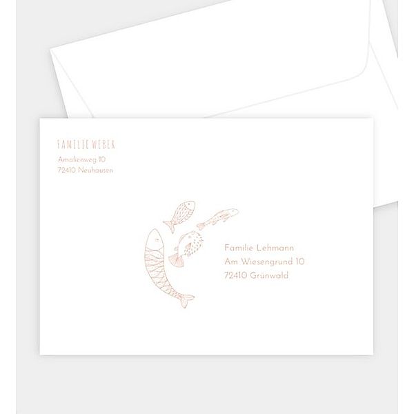 Briefumschlag Fischschwarm, B6 Briefumschlag gerade (176 x 125mm)