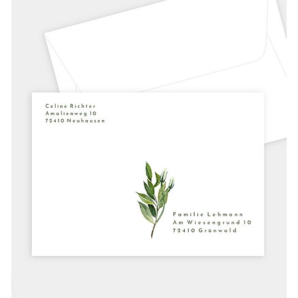 Briefumschlag Flora, C6 Briefumschlag gerade (162 x 114mm)