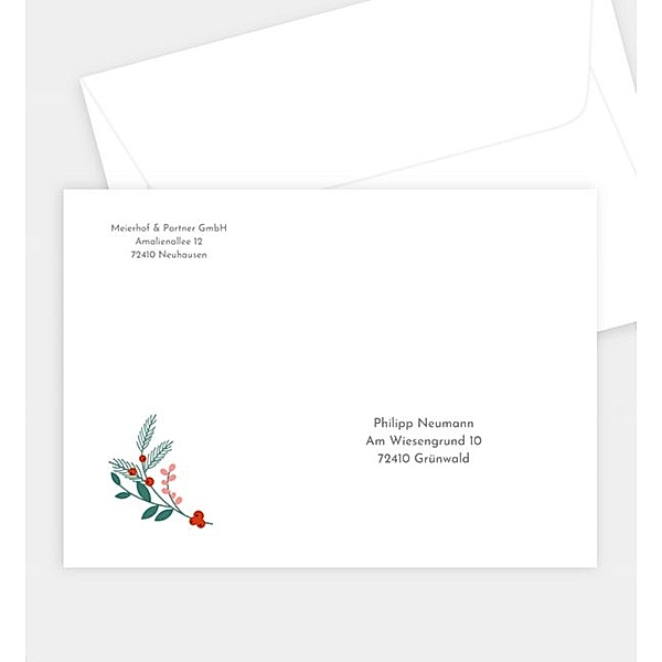 Briefumschlag Frozen Wreath · Crafty, B6 Briefumschlag gerade (176 x 125mm)