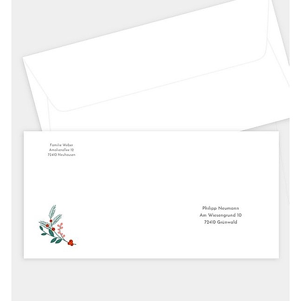 Briefumschlag Frozen Wreath, DIN lang Briefumschlag gerade (220 x 110mm)