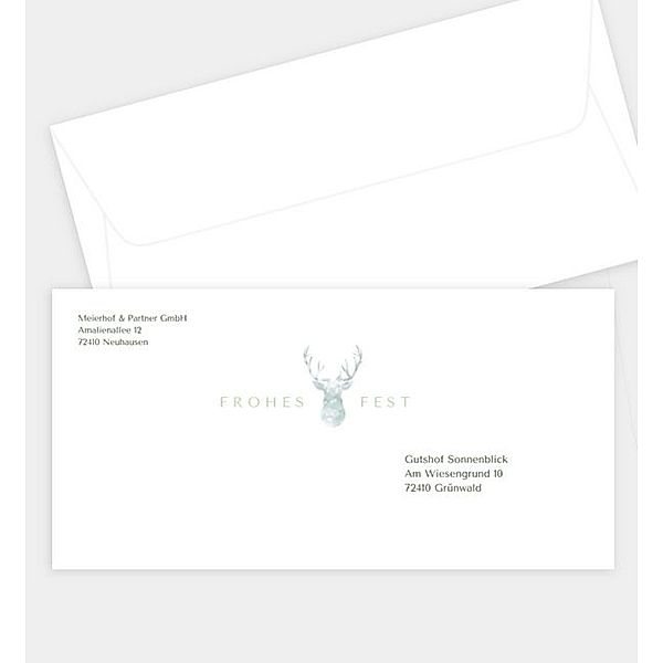 Briefumschlag Glänzender Gruß, DIN lang Briefumschlag gerade (220 x 110mm)