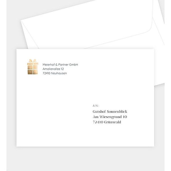 Briefumschlag Glänzendes Präsent, B6 Briefumschlag gerade (176 x 125mm)
