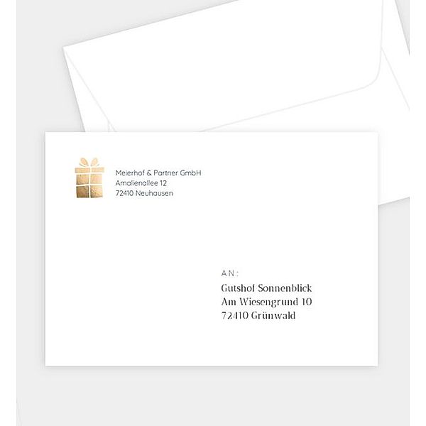 Briefumschlag Glänzendes Präsent, C6 Briefumschlag gerade (162 x 114mm)