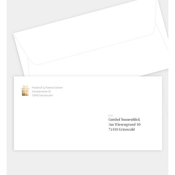 Briefumschlag Glänzendes Präsent · Crafty, DIN lang Briefumschlag gerade (220 x 110mm)