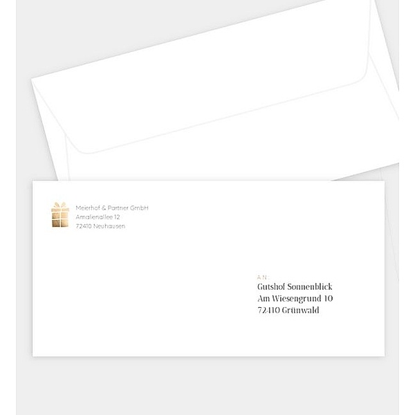Briefumschlag Glänzendes Präsent · Crafty, DIN lang Briefumschlag gerade (220 x 110mm)