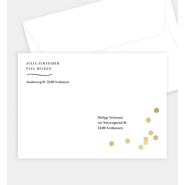 Briefumschlag Golden Confetti, B6 Briefumschlag gerade (176 x 125mm)