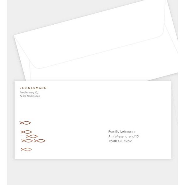 Briefumschlag Golden Fish, DIN lang Briefumschlag gerade (220 x 110mm)