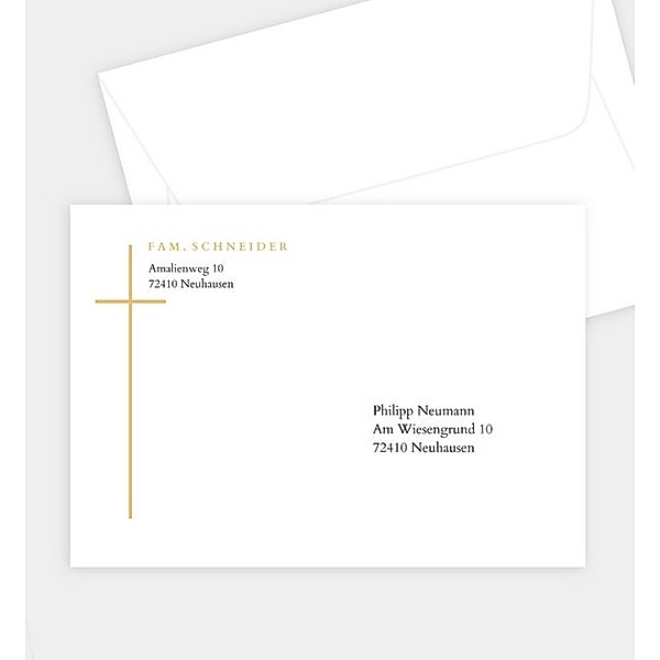 Briefumschlag Golden Lines, C6 Briefumschlag gerade (162 x 114mm)