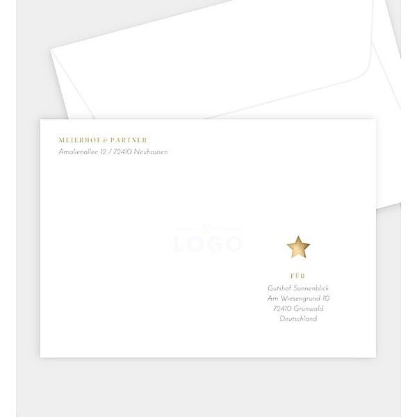 Briefumschlag Golden Star, B6 Briefumschlag gerade (176 x 125mm)