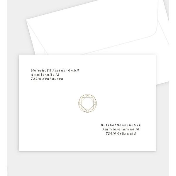 Briefumschlag Goldener Kranz, C6 Briefumschlag gerade (162 x 114mm)