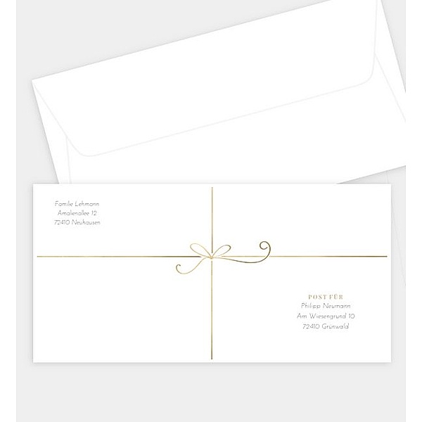 Briefumschlag Goldenes Geschenk · Crafty, DIN lang Briefumschlag gerade (220 x 110mm)