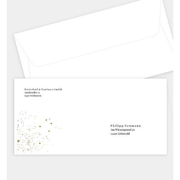 Briefumschlag Goldregen · Crafty, DIN lang Briefumschlag gerade (220 x 110mm)
