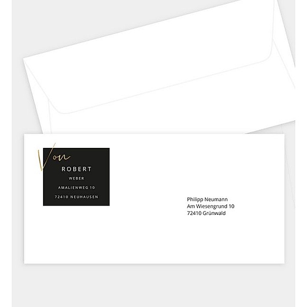 Briefumschlag Goldstreif, DIN lang Briefumschlag gerade (220 x 110mm)