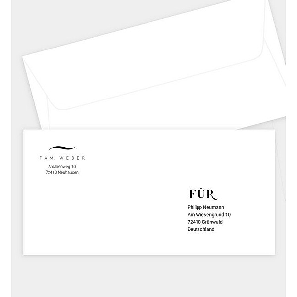 Briefumschlag Graceful, DIN lang Briefumschlag gerade (220 x 110mm)