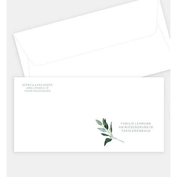 Briefumschlag Greenbouquet, DIN lang Briefumschlag gerade (220 x 110mm)