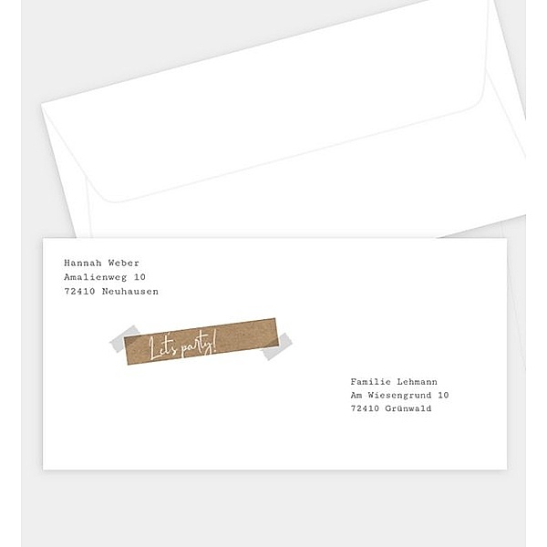 Briefumschlag Handmade, DIN lang Briefumschlag gerade (220 x 110mm)