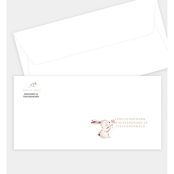 Briefumschlag Hasenliebe, DIN lang Briefumschlag gerade (220 x 110mm)