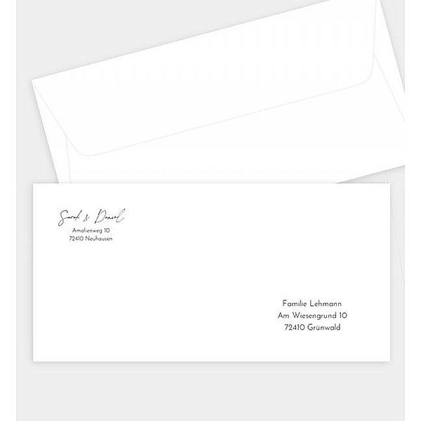 Briefumschlag Herzstück, DIN lang Briefumschlag gerade (220 x 110mm)