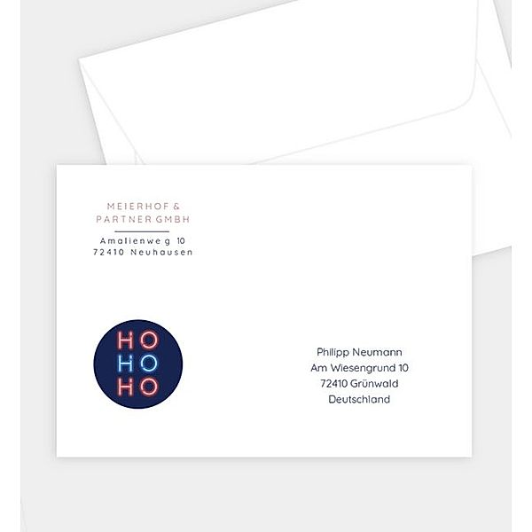 Briefumschlag Ho Ho Ho, C6 Briefumschlag gerade (162 x 114mm)