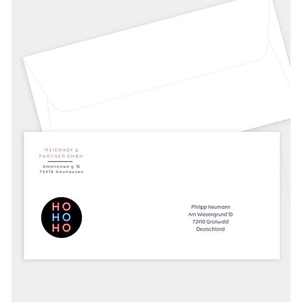 Briefumschlag Ho Ho Ho, DIN lang Briefumschlag gerade (220 x 110mm)