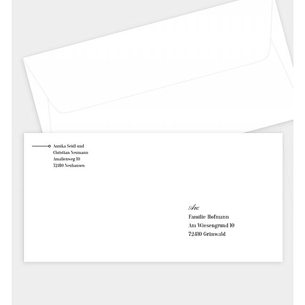 Briefumschlag Initials Frame, DIN lang Briefumschlag gerade (220 x 110mm)
