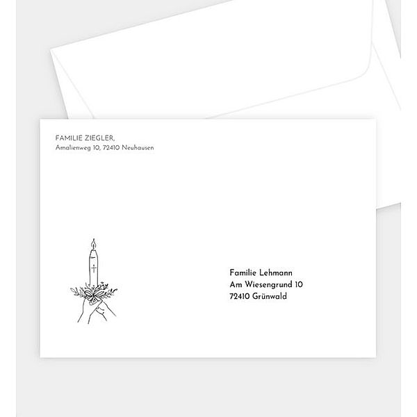 Briefumschlag Kerze, B6 Briefumschlag gerade (176 x 125mm)