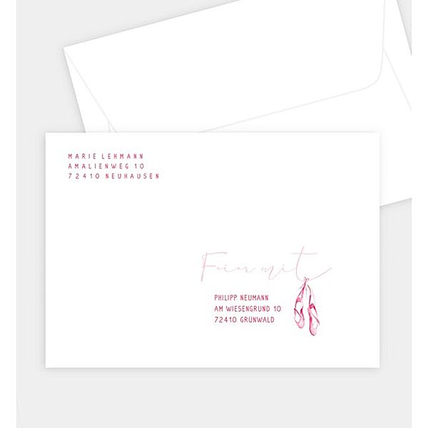 Briefumschlag Kleine Ballerina, C6 Briefumschlag gerade (162 x 114mm)