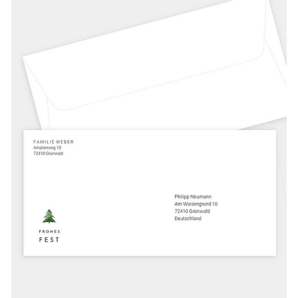 Briefumschlag Kleiner Baum, DIN lang Briefumschlag gerade (220 x 110mm)