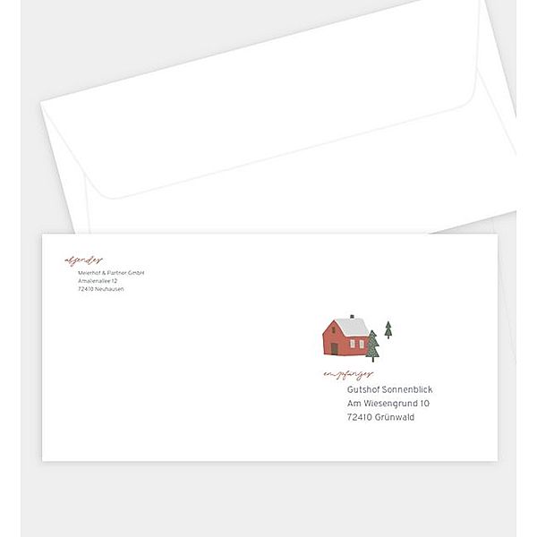 Briefumschlag Landhaus, DIN lang Briefumschlag gerade (220 x 110mm)