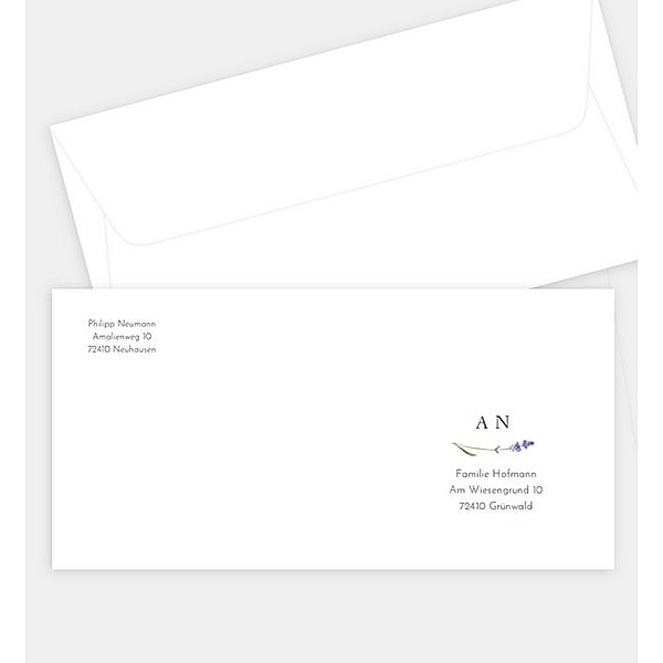 Briefumschlag Lavender, DIN lang Briefumschlag gerade (220 x 110mm)
