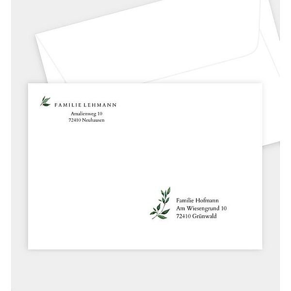 Briefumschlag Leaves of Green, B6 Briefumschlag gerade (176 x 125mm)