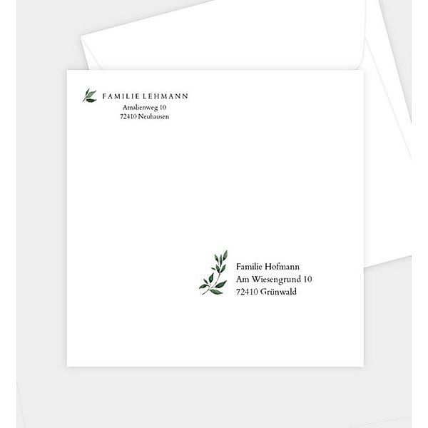 Briefumschlag Leaves of Green, Briefumschlag gerade (160 x 160mm)