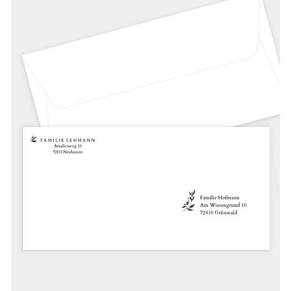 Briefumschlag Leaves of Green, DIN lang Briefumschlag gerade (220 x 110mm)