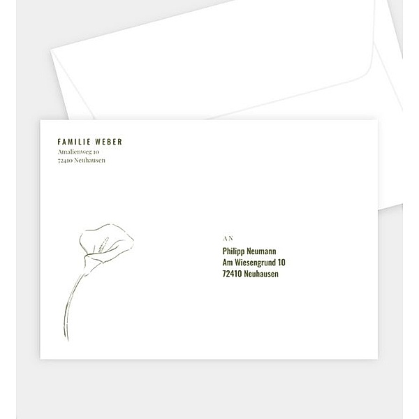 Briefumschlag Lilienzeit, B6 Briefumschlag gerade (176 x 125mm)