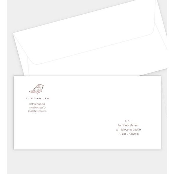 Briefumschlag Little Bird, DIN lang Briefumschlag gerade (220 x 110mm)