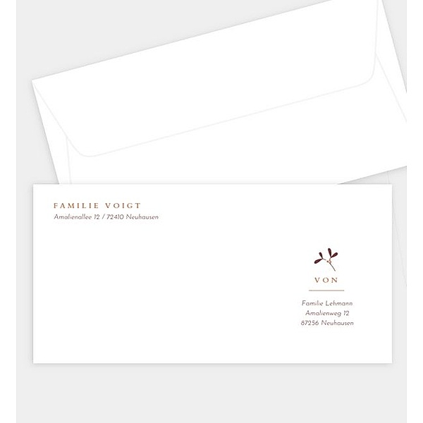 Briefumschlag Mistelzweig/Liebe, DIN lang Briefumschlag gerade (220 x 110mm)