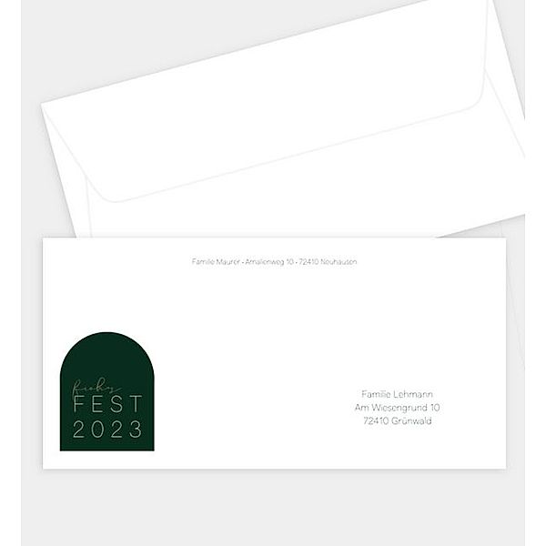 Briefumschlag modern arc, DIN lang Briefumschlag gerade (220 x 110mm)
