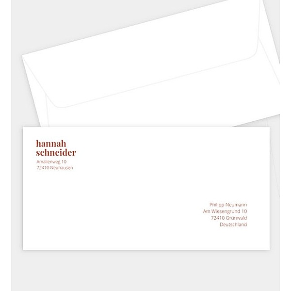 Briefumschlag Modern Type, DIN lang Briefumschlag gerade (220 x 110mm)