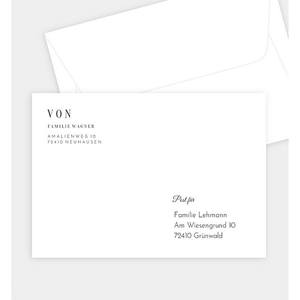 Briefumschlag Modern Typo · Crafty, C6 Briefumschlag gerade (162 x 114mm)