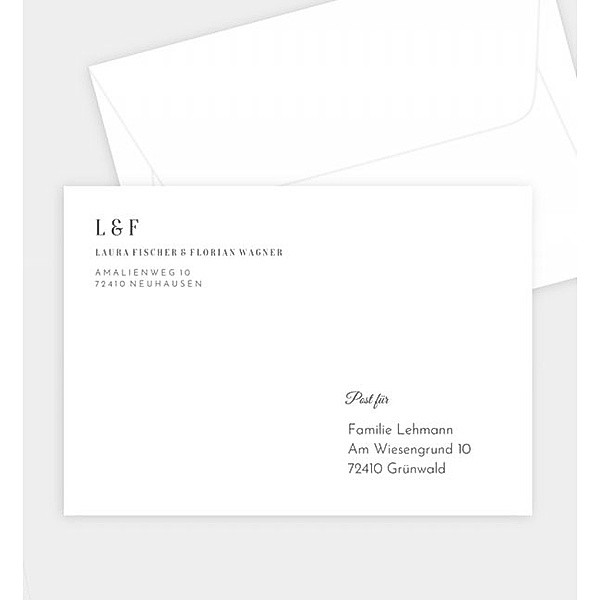 Briefumschlag Modern Typo · Crafty, C6 Briefumschlag gerade (162 x 114mm)