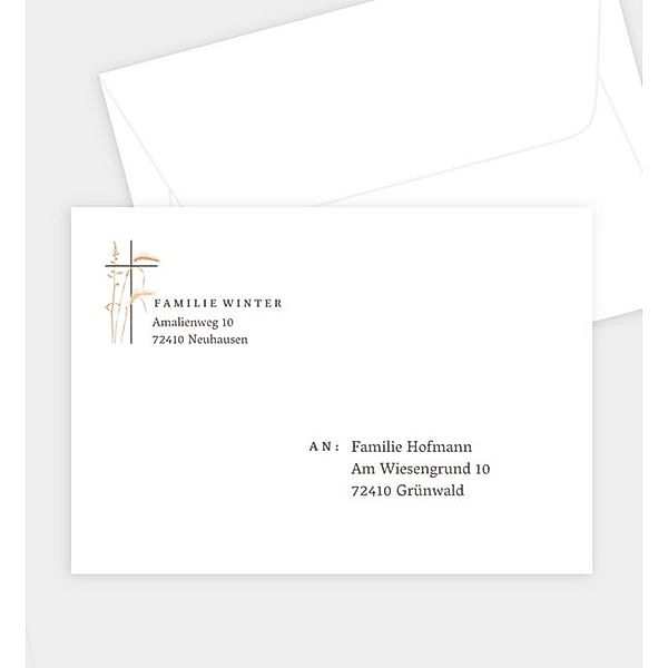 Briefumschlag Natürliches Aquarelle, C6 Briefumschlag gerade (162 x 114mm)