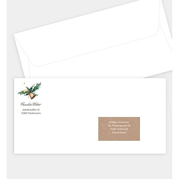 Briefumschlag Öko Tanne, DIN lang Briefumschlag gerade (220 x 110mm)