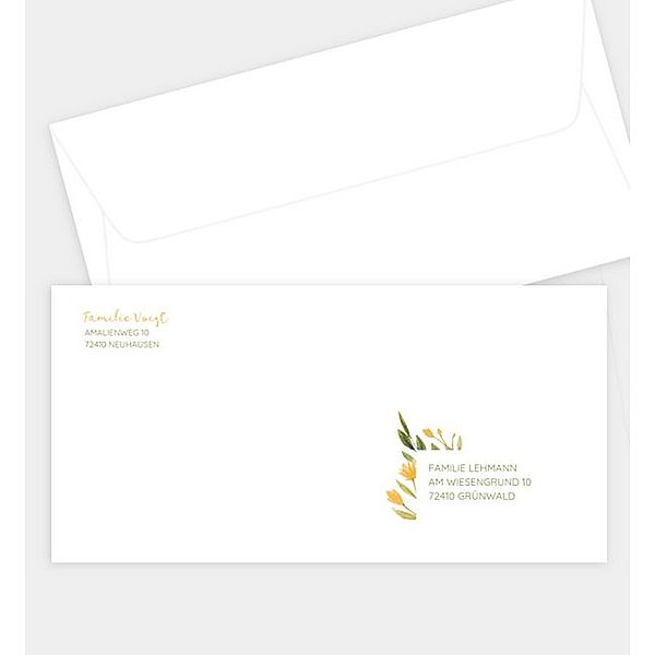 Briefumschlag Osterfenster, DIN lang Briefumschlag gerade (220 x 110mm)
