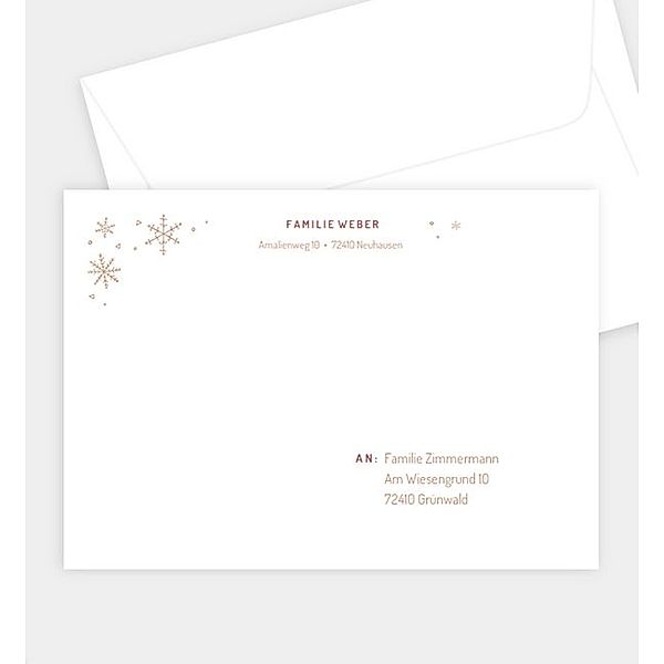 Briefumschlag Pretty Snow · Crafty, B6 Briefumschlag gerade (176 x 125mm)