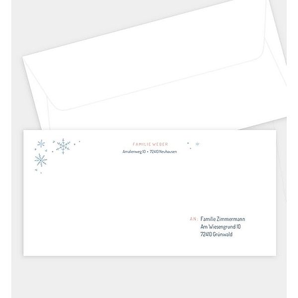 Briefumschlag Pretty Snow, DIN lang Briefumschlag gerade (220 x 110mm)