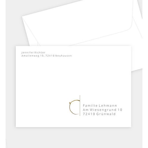Briefumschlag Ringe, C6 Briefumschlag gerade (162 x 114mm)
