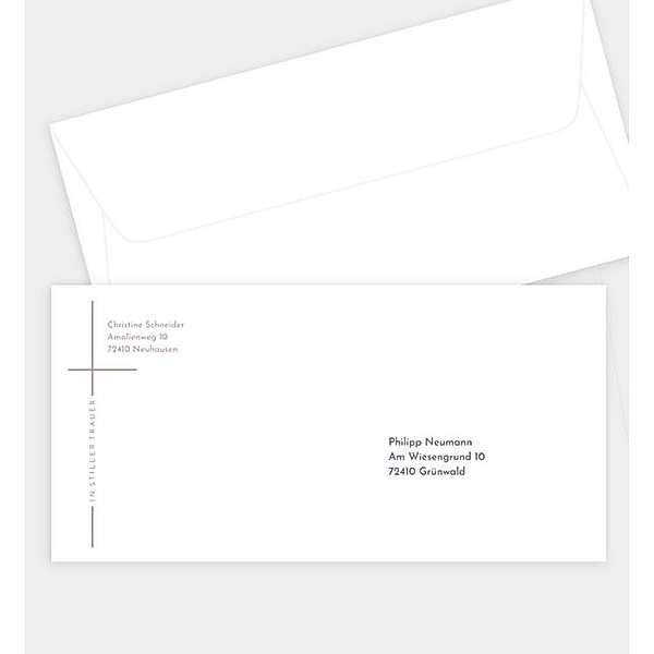Briefumschlag Sanfter Ausblick · Waldnebel, DIN lang Briefumschlag gerade (220 x 110mm)