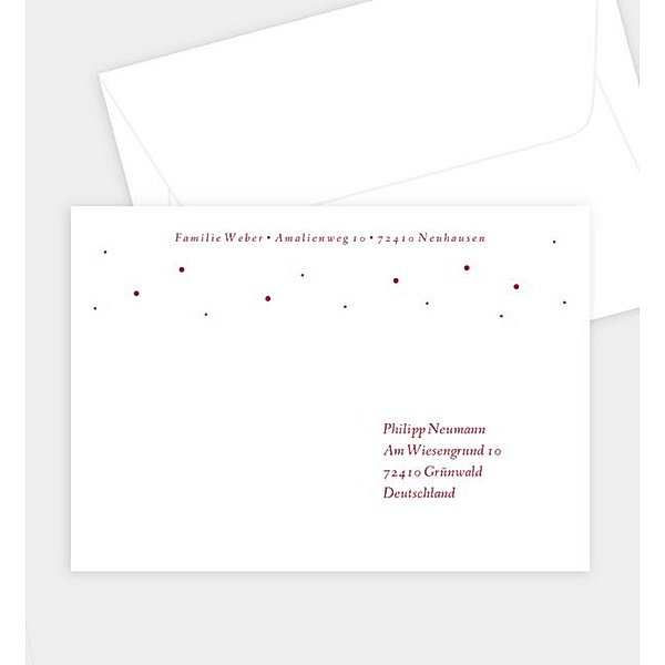 Briefumschlag Schneeflöckchen, C6 Briefumschlag gerade (162 x 114mm)